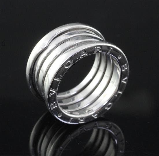An Italian 18ct white gold Bulgari B-Zero-1 ring, size K.